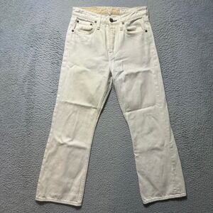 rag & bone Maya High Rise Cropped Flare Jeans Ecru 26 Organic Boho